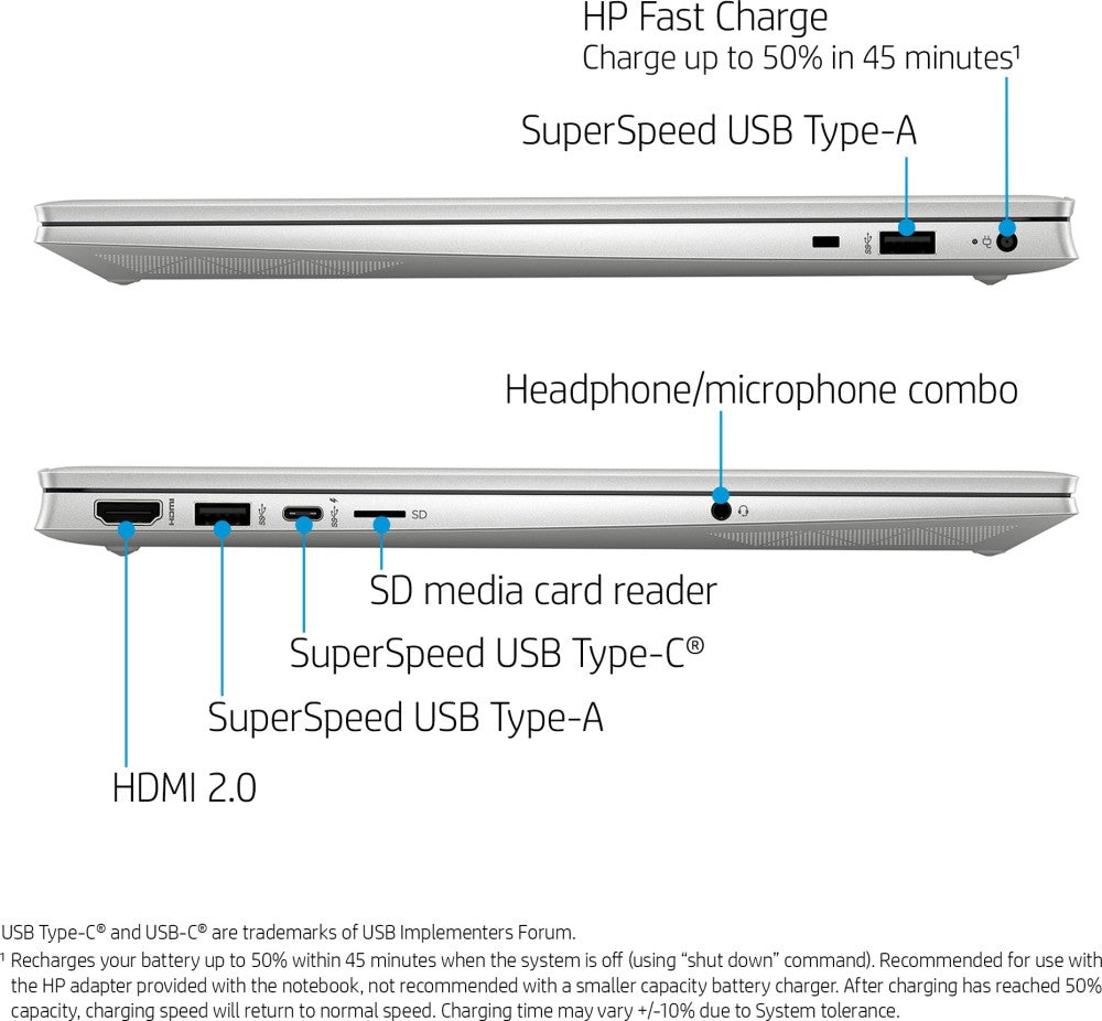 HP Pavilion (2023) Eyesafe Intel Core i7 12th Gen - (16 GB/1 TB SSD/Windows 11 Home) 15-EG2039TU पतला और हल्का लैपटॉप - 15.6 इंच, नेचुरल सिल्वर, 1.75 Kg kg, MS Office के साथ