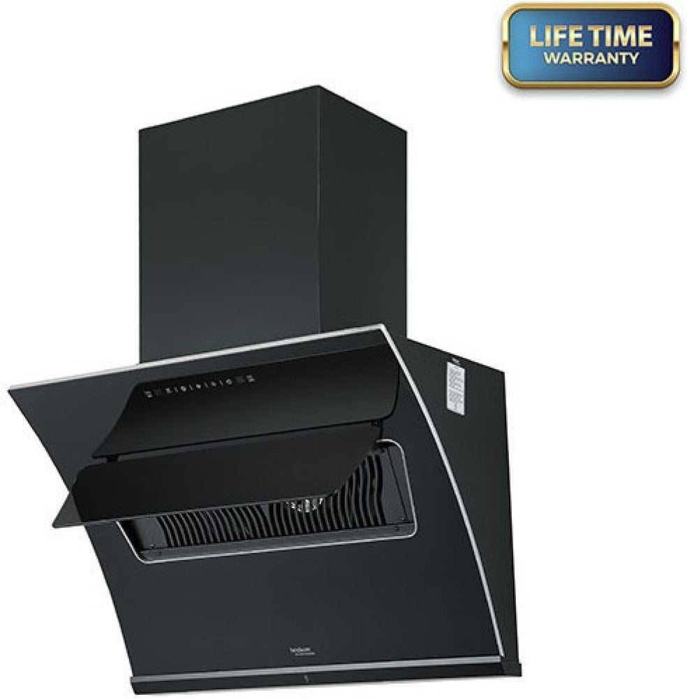 Hindware Essence black 75cm Auto Clean Wall Mounted Chimney - Black 1280 CMH