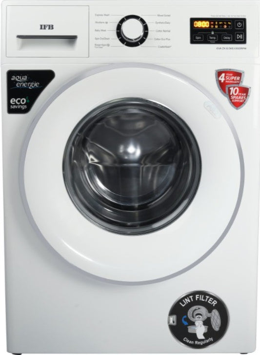 IFB 6 kg 5 Star Gentle Wash, Aqua Energie, Laundry Add, In-built heater Fully Automatic Front Load Washing Machine with In-built Heater White - EVA ZX