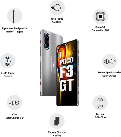 POCO F3 GT 5G (Gunmetal Silver, 256 GB) - 8 GB RAM