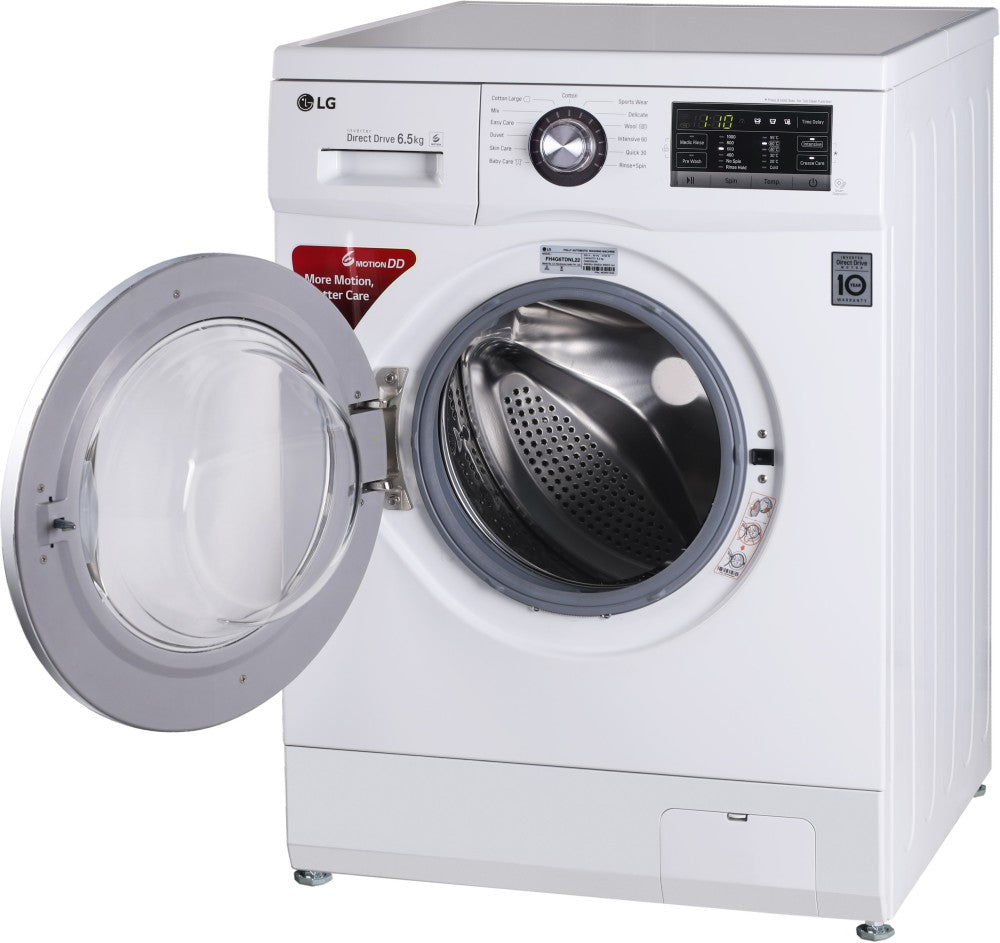 LG 6.5 kg Inverter Fully Automatic Front Load Washing Machine with In-built Heater White - FH0G6WDNL22