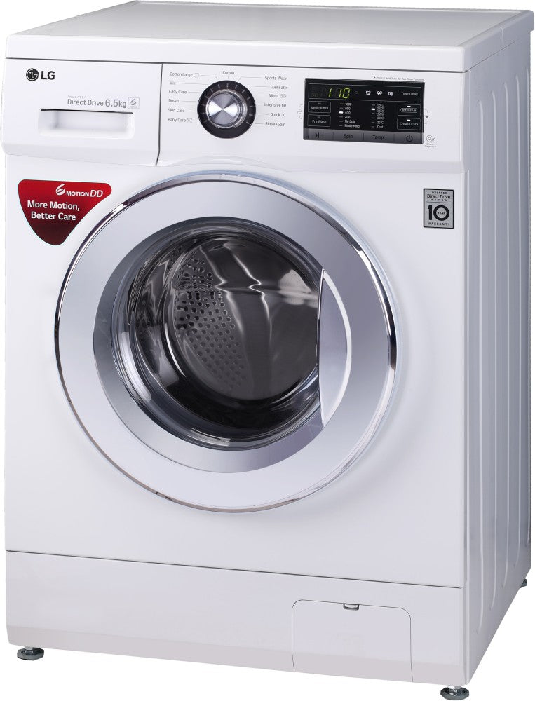 LG 6.5 kg Inverter Fully Automatic Front Load Washing Machine with In-built Heater White - FH0G6WDNL22