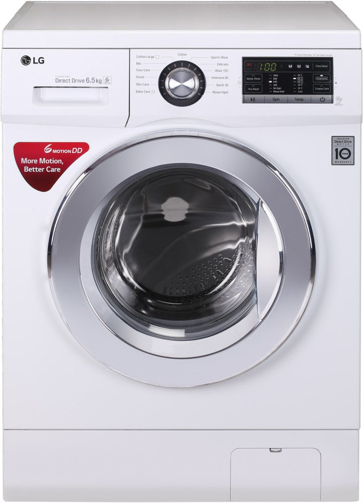 LG 6.5 kg Inverter Fully Automatic Front Load Washing Machine with In-built Heater White - FH0G6WDNL22