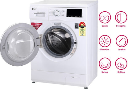 LG 6 kg 5 Star Fully Automatic Front Load Washing Machine with In-built Heater White - FHM1006ADW