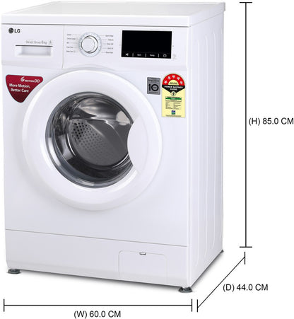 LG 6 kg 5 Star Fully Automatic Front Load Washing Machine with In-built Heater White - FHM1006ADW