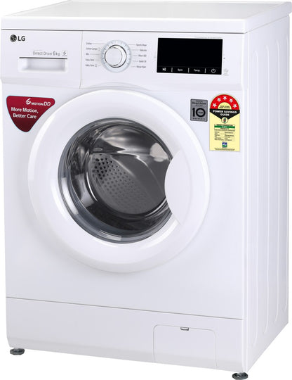 LG 6 kg 5 Star Fully Automatic Front Load Washing Machine with In-built Heater White - FHM1006ADW