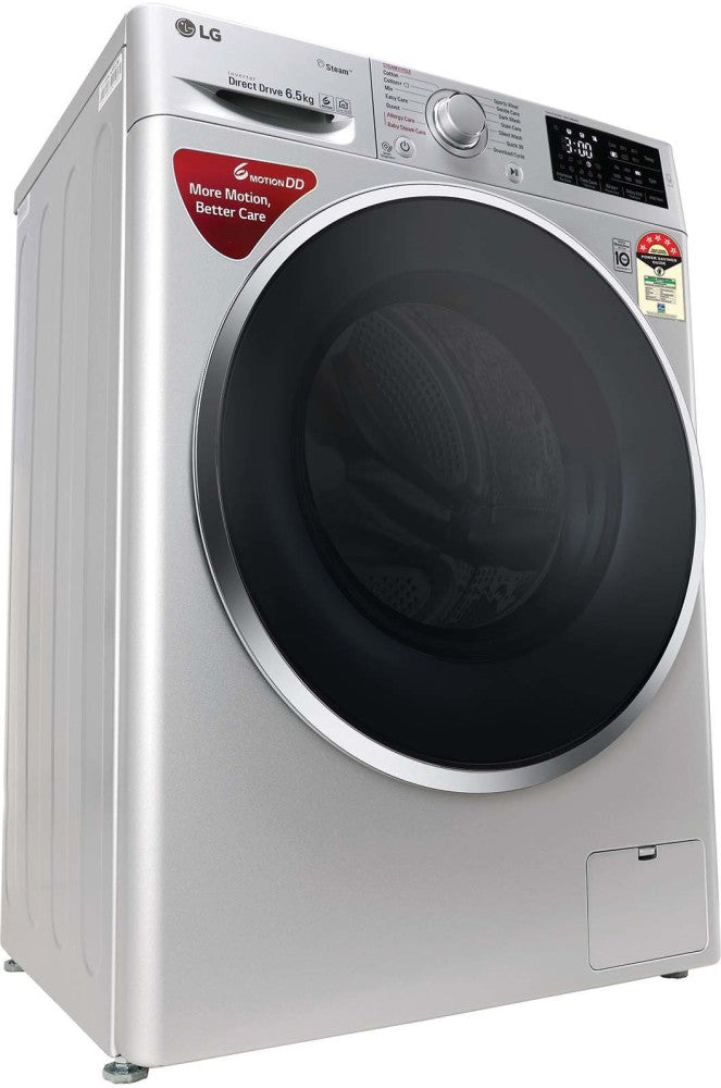 LG 6.5 kg With Steam Fully Automatic Front Load Washing Machine with In-built Heater Silver - FHT1265ZNL.ALSQEIL