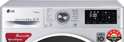 LG 6.5 kg With Steam Fully Automatic Front Load Washing Machine with In-built Heater Silver - FHT1265ZNL.ALSQEIL