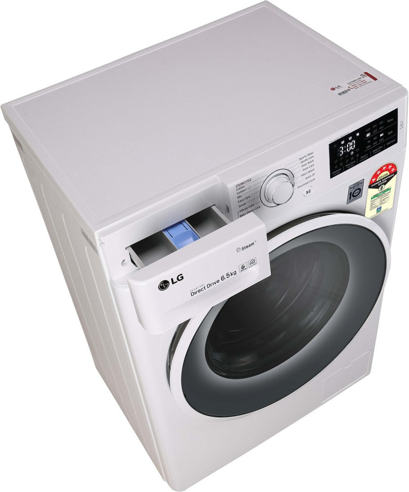 LG 6.5 kg With Steam Fully Automatic Front Load Washing Machine with In-built Heater White - FHT1265ZNW.ABWQEIL