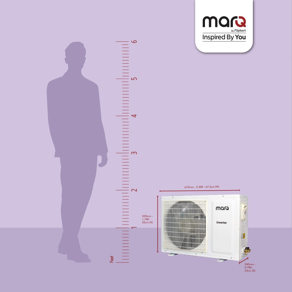 MarQ by Flipkart 1 Ton 3 Star Split AC  - White - FKAC103SFAA, Copper Condenser