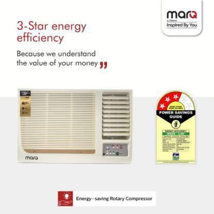 MarQ by Flipkart 1.5 Ton 3 Star Window AC  - White - FKAC153SFWACA, Copper Condenser