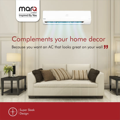 MarQ by Flipkart 1.5 Ton 3 Star Split Inverter AC  - White - FKAC153SIAA21, Copper Condenser