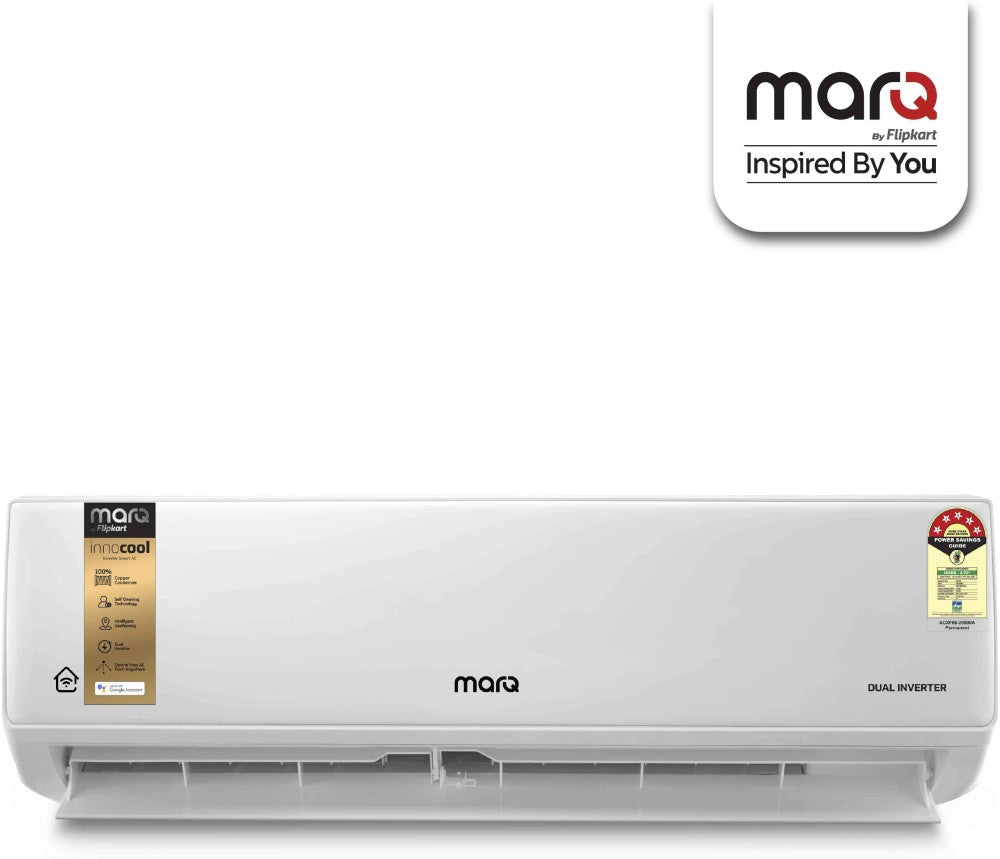 MarQ by Flipkart 1.5 Ton 5 Star Split Dual Inverter Smart AC with Wi-fi Connect  - White - FKAC155SIASMART, Copper Condenser