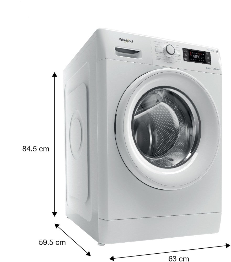 Whirlpool 8 kg Fully Automatic Front Load Washing Machine White - Fresh Care 8212