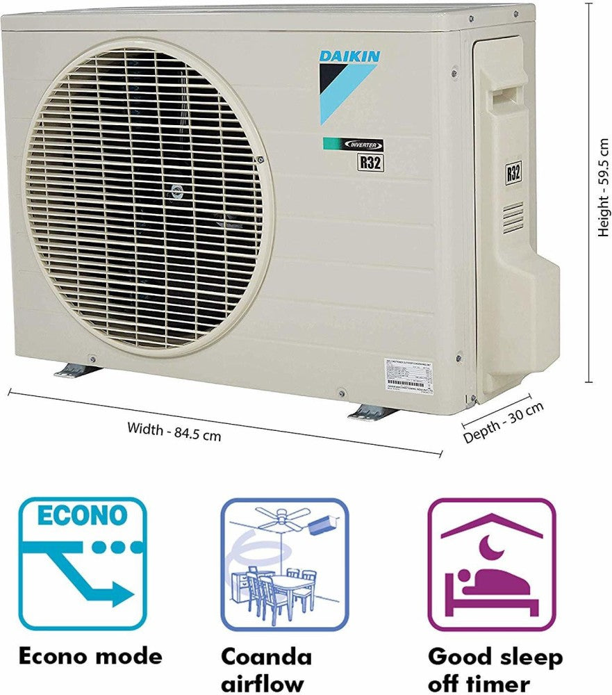 Daikin 1.5 Ton 3 Star Split Inverter AC  - White - (FTKL50TV16U/V)/(DTKL50TV16U/V)/(RKL50TV16U/V), Copper Condenser