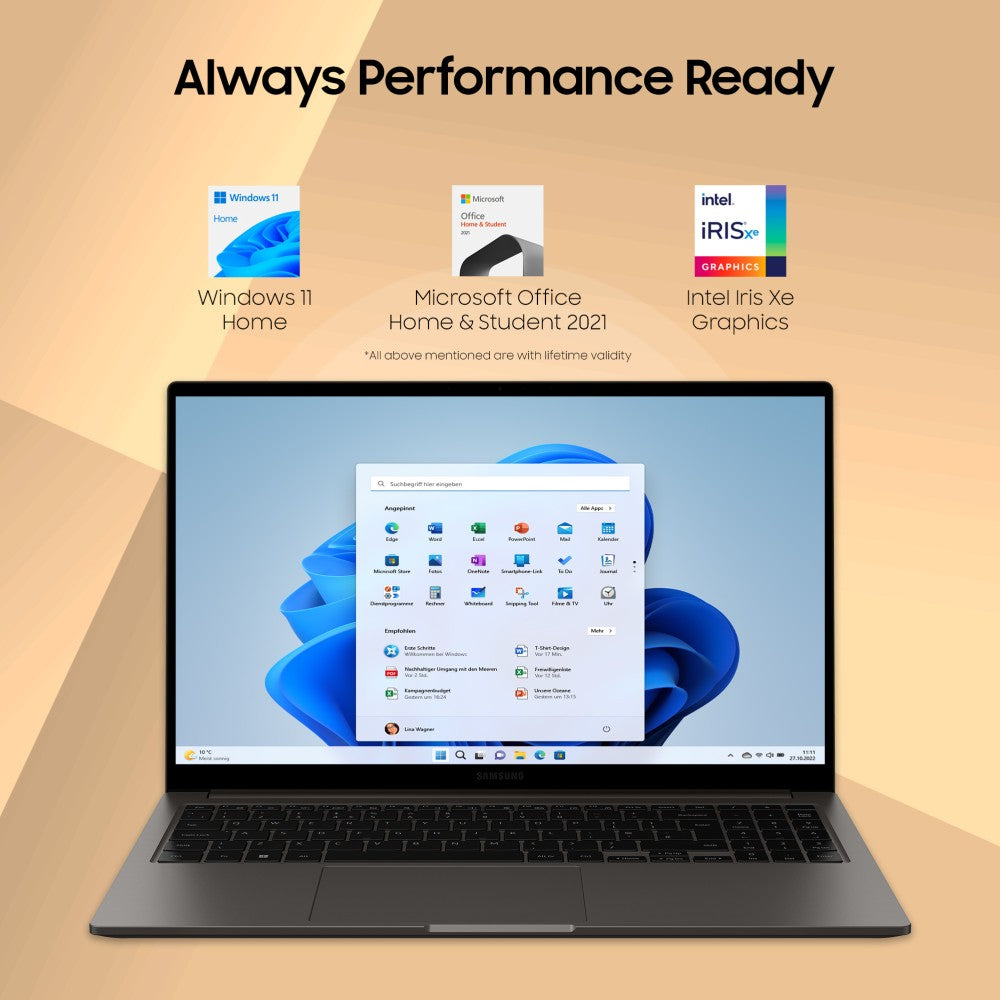 SAMSUNG Galaxy Book3 Core i7 Core i7 13th Gen - (16 GB/512 GB SSD/Windows 11 Home) Galaxy Book3 Thin and Light Laptop - 15.6 Inch, Graphite, 1.58 Kg, With MS Office