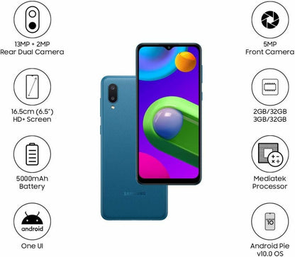 SAMSUNG Galaxy M02 (Blue, 32 GB) - 2 GB RAM