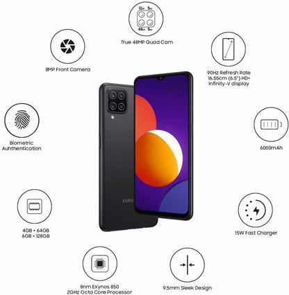 SAMSUNG Galaxy M12 (Black, 64 GB) - 4 GB RAM