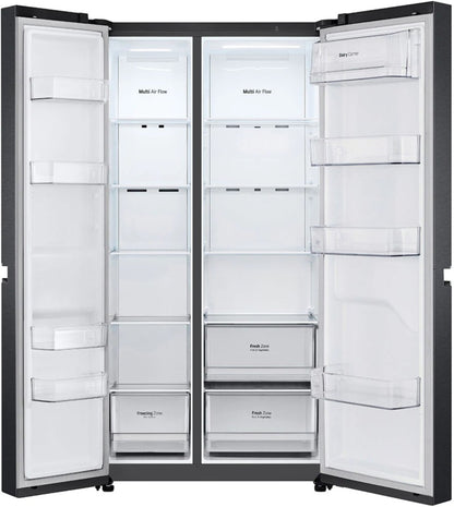 LG 688 L Frost Free Side by Side 5 Star Refrigerator - Matt Black, GC-B257KQBV