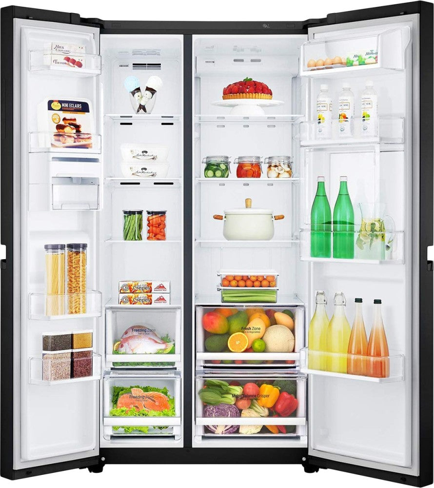 LG 675 L Frost Free Side by Side Refrigerator - Black Mirror, GC-C247UGBM