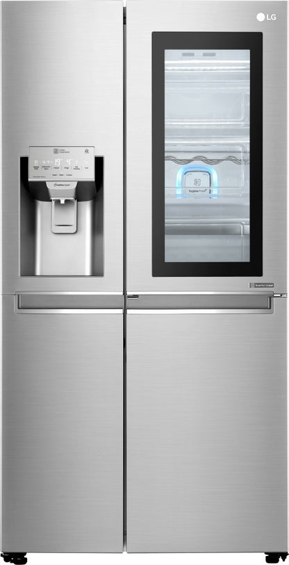 LG 668 L Frost Free Side by Side Refrigerator  with with Instaview and Smart ThinQ(WiFi Enabled) - Noble Steel, GC-X247CSAV