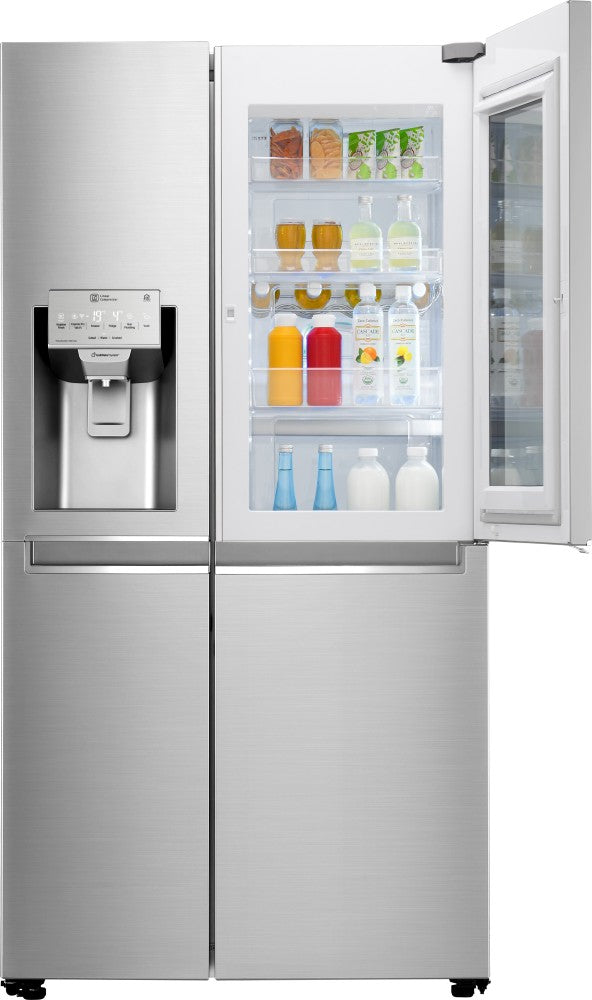 LG 668 L Frost Free Side by Side Refrigerator  with with Instaview and Smart ThinQ(WiFi Enabled) - Noble Steel, GC-X247CSAV