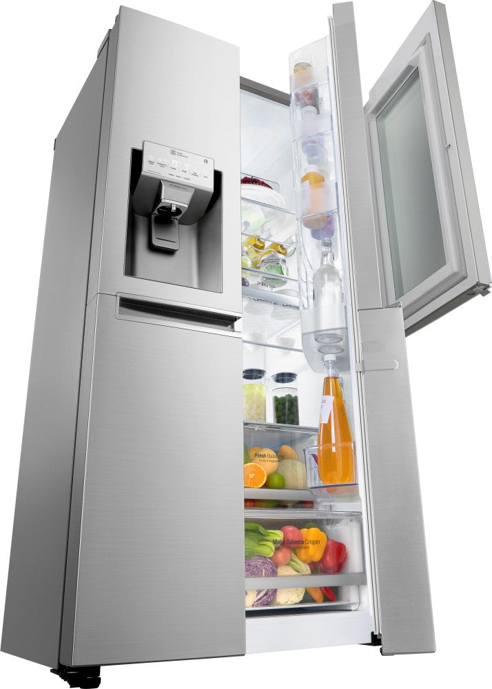 LG 668 L Frost Free Side by Side Refrigerator  with with Instaview and Smart ThinQ(WiFi Enabled) - Noble Steel, GC-X247CSAV