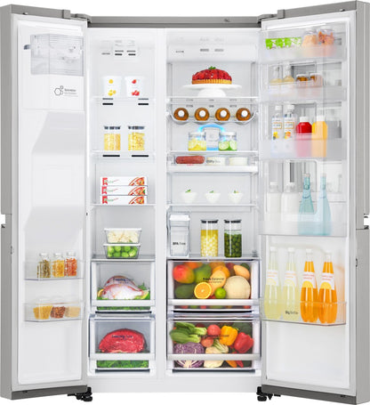 LG 668 L Frost Free Side by Side Refrigerator  with with Instaview and Smart ThinQ(WiFi Enabled) - Noble Steel, GC-X247CSAV