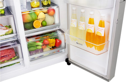 LG 668 L Frost Free Side by Side Refrigerator  with with Instaview and Smart ThinQ(WiFi Enabled) - Noble Steel, GC-X247CSAV