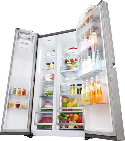 LG 668 L Frost Free Side by Side Refrigerator  with with Instaview and Smart ThinQ(WiFi Enabled) - Noble Steel, GC-X247CSAV