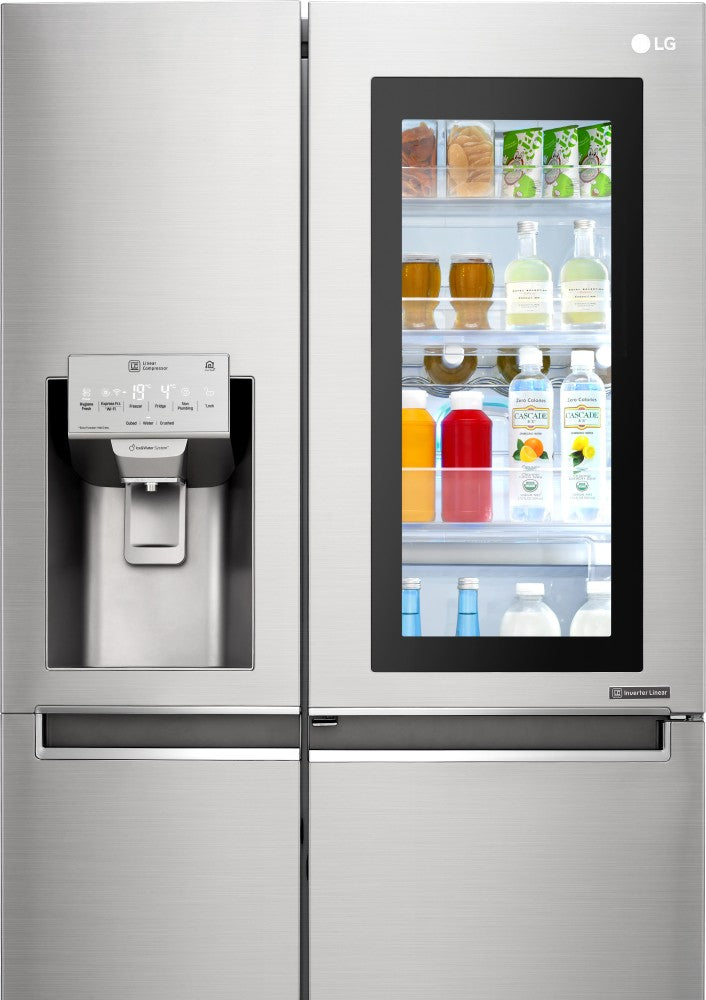 LG 668 L Frost Free Side by Side Refrigerator  with with Instaview and Smart ThinQ(WiFi Enabled) - Noble Steel, GC-X247CSAV