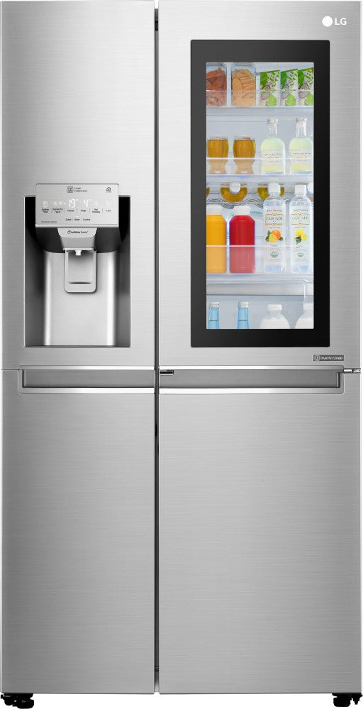 LG 668 L Frost Free Side by Side Refrigerator  with with Instaview and Smart ThinQ(WiFi Enabled) - Noble Steel, GC-X247CSAV