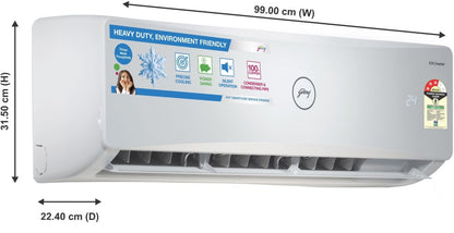 Godrej 1.5 Ton 3 Star Split Inverter AC  - White - GIC 18ATC3-WSA, Copper Condenser