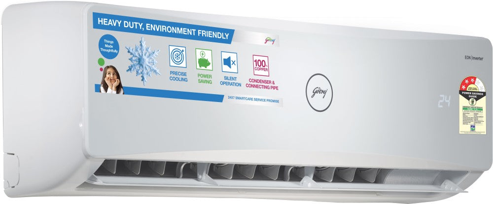 Godrej 1.5 Ton 3 Star Split Inverter AC  - White - GIC 18ATC3-WSA, Copper Condenser