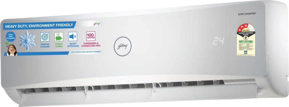 Godrej 1.5 Ton 3 Star Split Inverter AC  - White - GIC 18ATC3-WSA, Copper Condenser