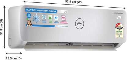 Godrej 1.5 Ton 3 Star Split Inverter AC  - White - GIC 18NTC3-WSA, Copper Condenser