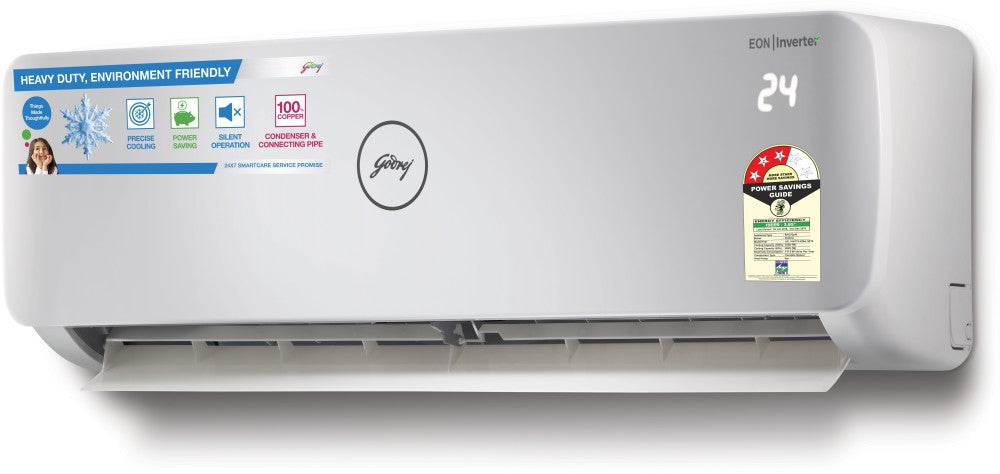 Godrej 1.5 Ton 3 Star Split Inverter AC  - White - GIC 18NTC3-WSA, Copper Condenser