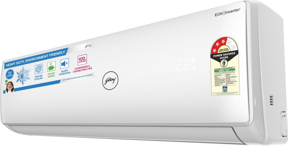 Godrej 1.5 Ton 3 Star Split Inverter AC  - White - GIC 18WTC3-WSB, Copper Condenser