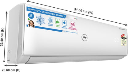 Godrej 1.5 Ton 3 Star Split Inverter AC  - White - GIC 18WTC3-WSB, Copper Condenser