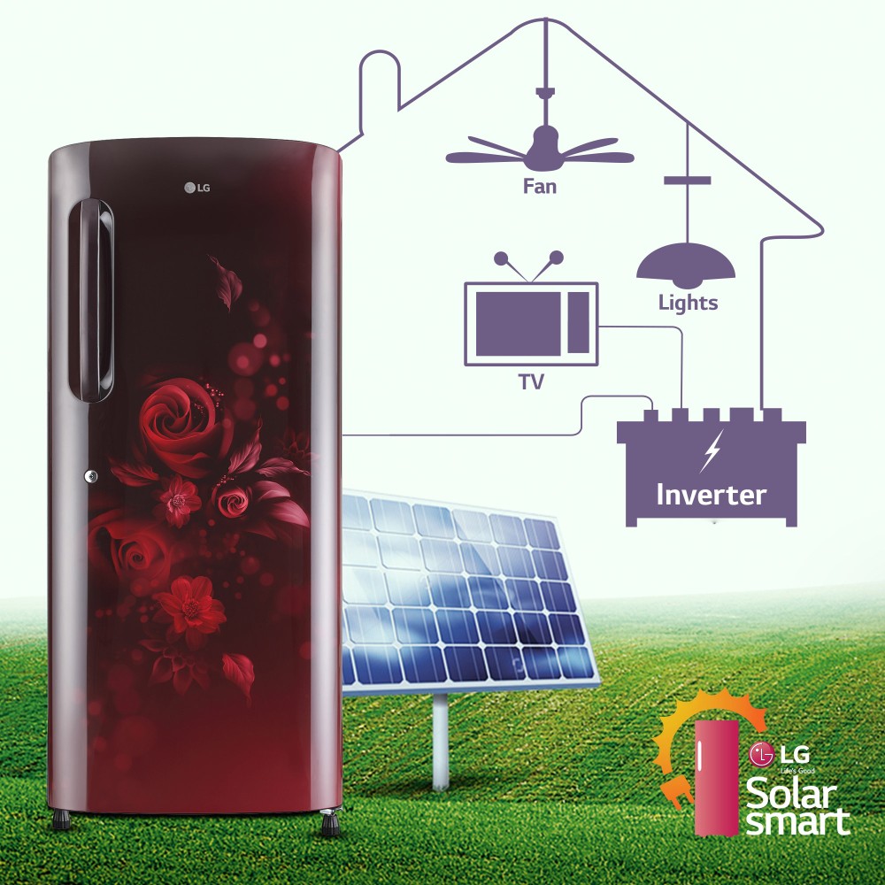 LG 224 L Direct Cool Single Door 4 Star Refrigerator  with Smart Inverter Compressor, Humidity Controller & Moist 'N' Fresh - Scarlet Euphoria, GL-B241ASEY