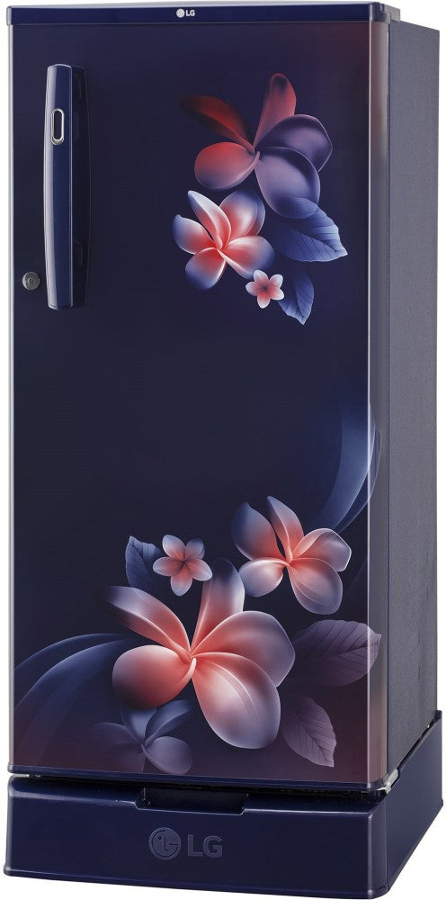 LG 190 L Direct Cool Single Door 2 Star Refrigerator with Base Drawer - Blue Plumeria, GL-D199OBPC