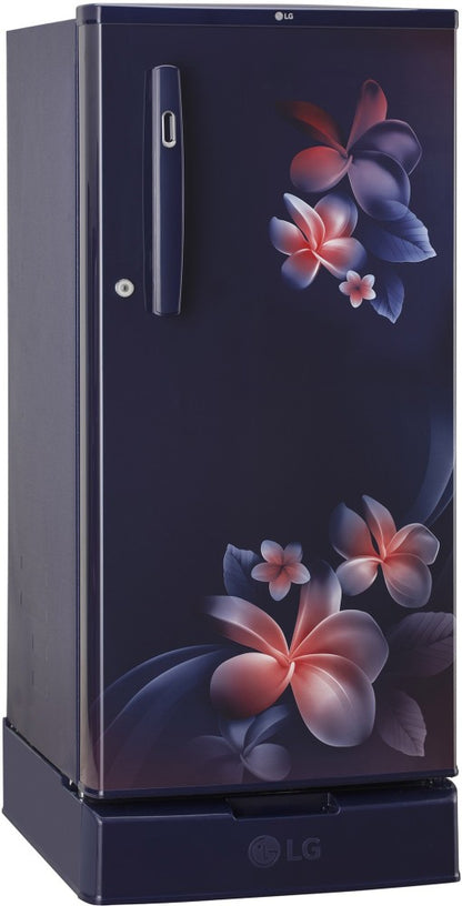 LG 190 L Direct Cool Single Door 2 Star Refrigerator with Base Drawer - Blue Plumeria, GL-D199OBPC