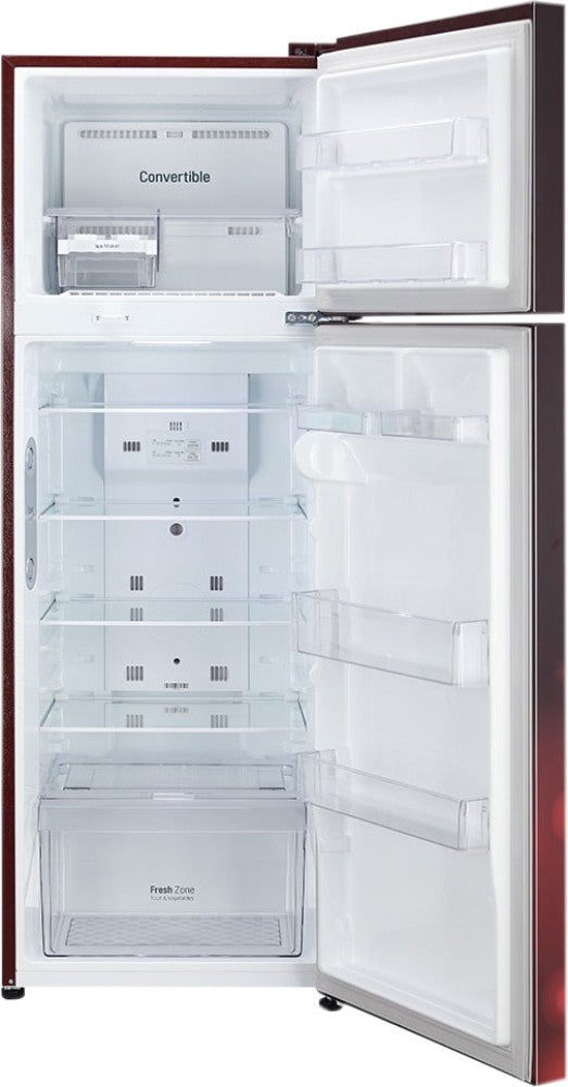 LG 308 L Frost Free Double Door 2 Star Convertible Refrigerator - Scarlet Charm, GL-T322RSCY