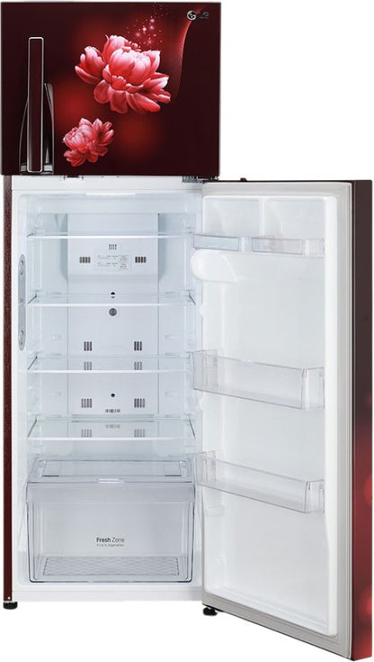 LG 308 L Frost Free Double Door 2 Star Convertible Refrigerator - Scarlet Charm, GL-T322RSCY