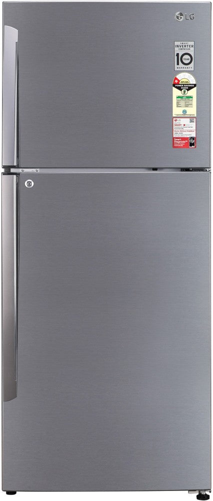 LG 412 L Frost Free Double Door 1 Star Refrigerator - Shiny Steel, GL-T432APZR