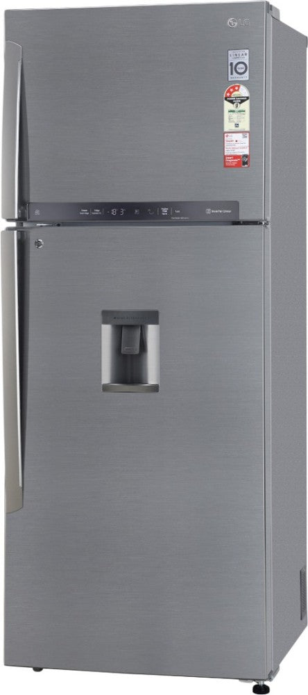 LG 471 L Frost Free Double Door Top Mount 3 Star Convertible Refrigerator - Shiny Steel, GL-T502XPZ3