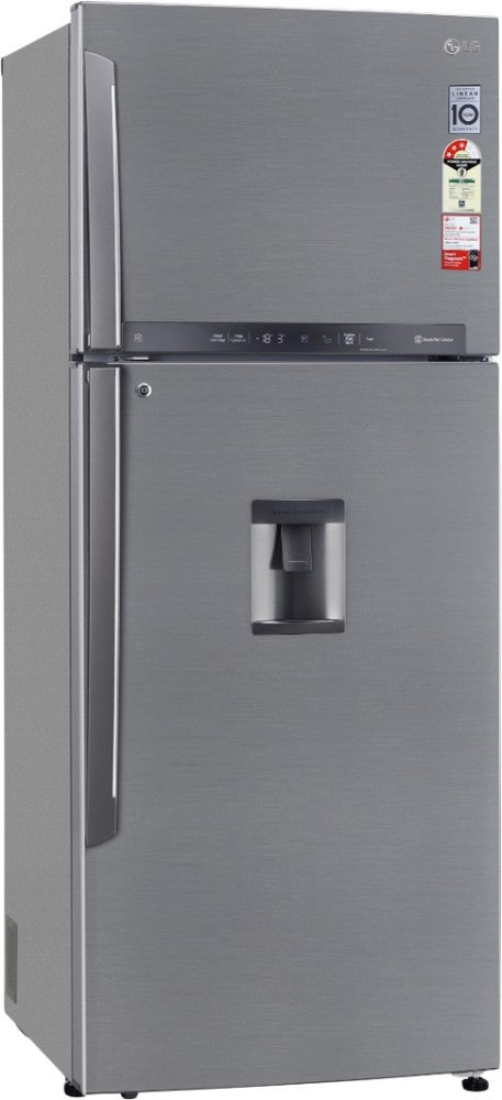 LG 471 L Frost Free Double Door Top Mount 3 Star Convertible Refrigerator - Shiny Steel, GL-T502XPZ3