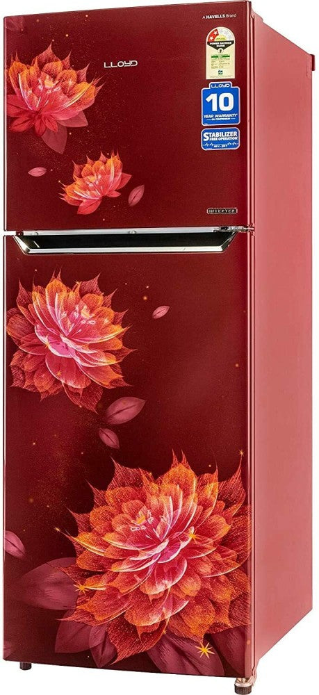 Lloyd 340 L Frost Free Double Door 2 Star Refrigerator - Sakura Red, GLFF342ASRT1PB