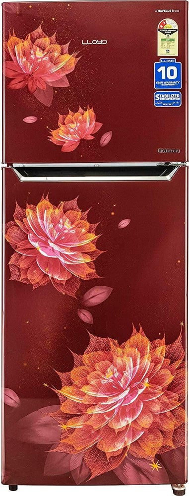 Lloyd 340 L Frost Free Double Door 2 Star Refrigerator - Sakura Red, GLFF342ASRT1PB