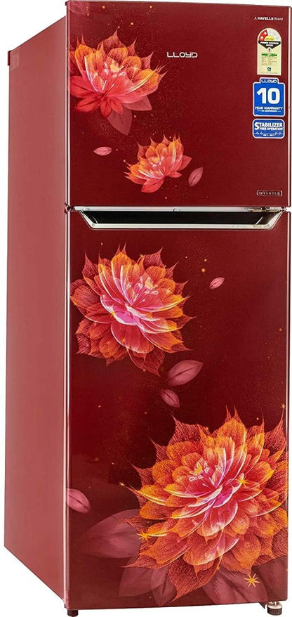 Lloyd 340 L Frost Free Double Door 2 Star Refrigerator - Sakura Red, GLFF342ASRT1PB